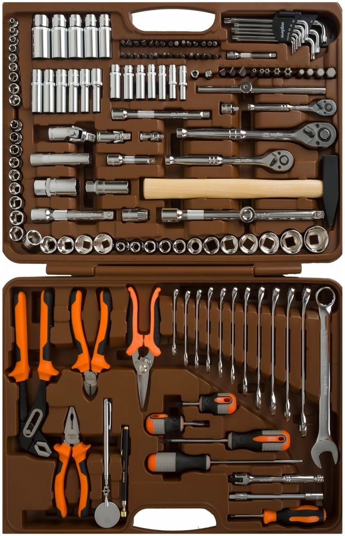 Универсальный набор инструмента 1/4", 3/8" и 1/2"DR Ombra OMT150S, 150 штук - фото